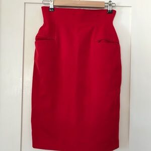 Vintage Anne Klein red pencil skirt